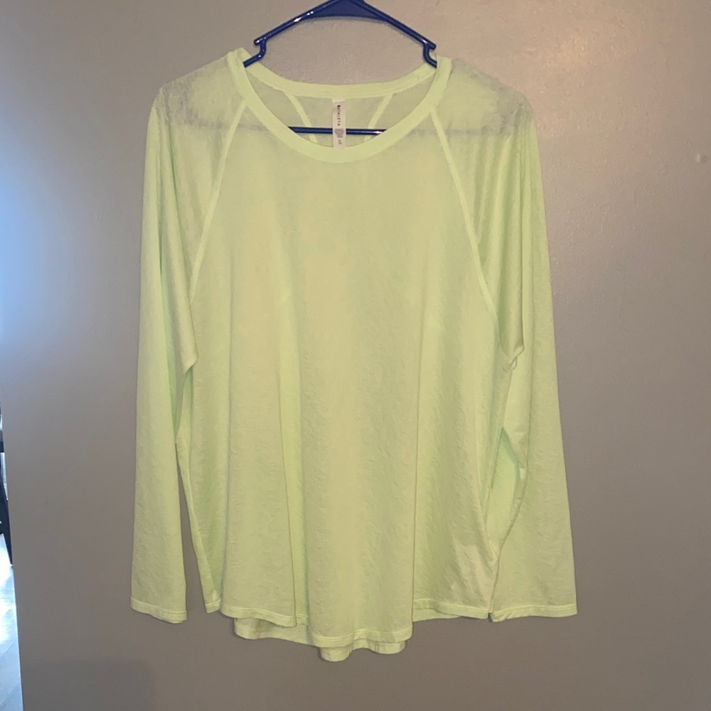 Athleta sheer green top